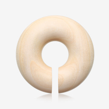 A Pair of Crocodile Wood Hoop Hanger Plug-Yellow